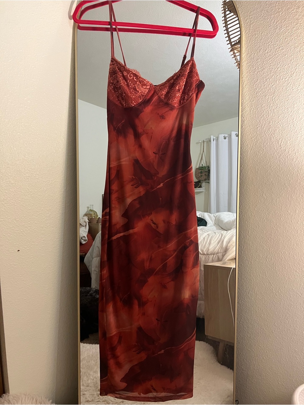 LOVELY DAY Red Slip Dress